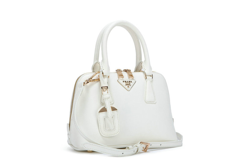 2014 Prada Saffiano Leather mini Two Handle Bag BN0826 white for sale